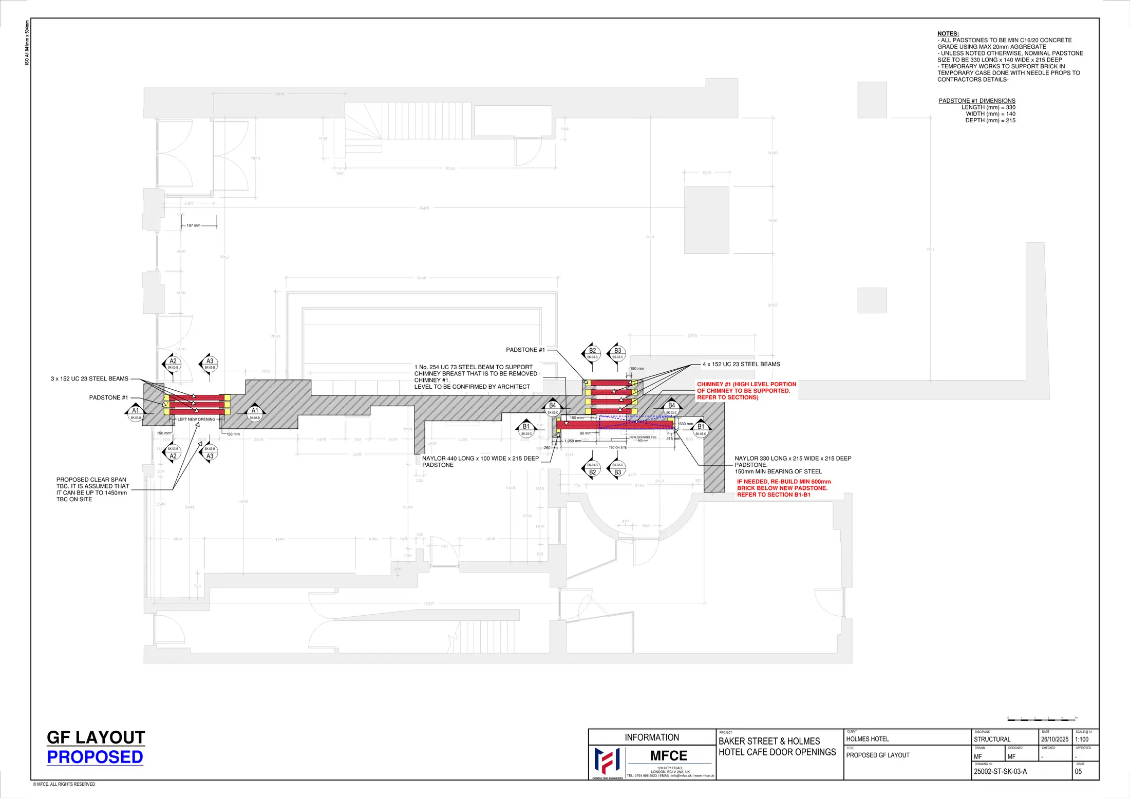 Proposed ground-floor layout for two new coffee shop openings at Holmes Hotel
