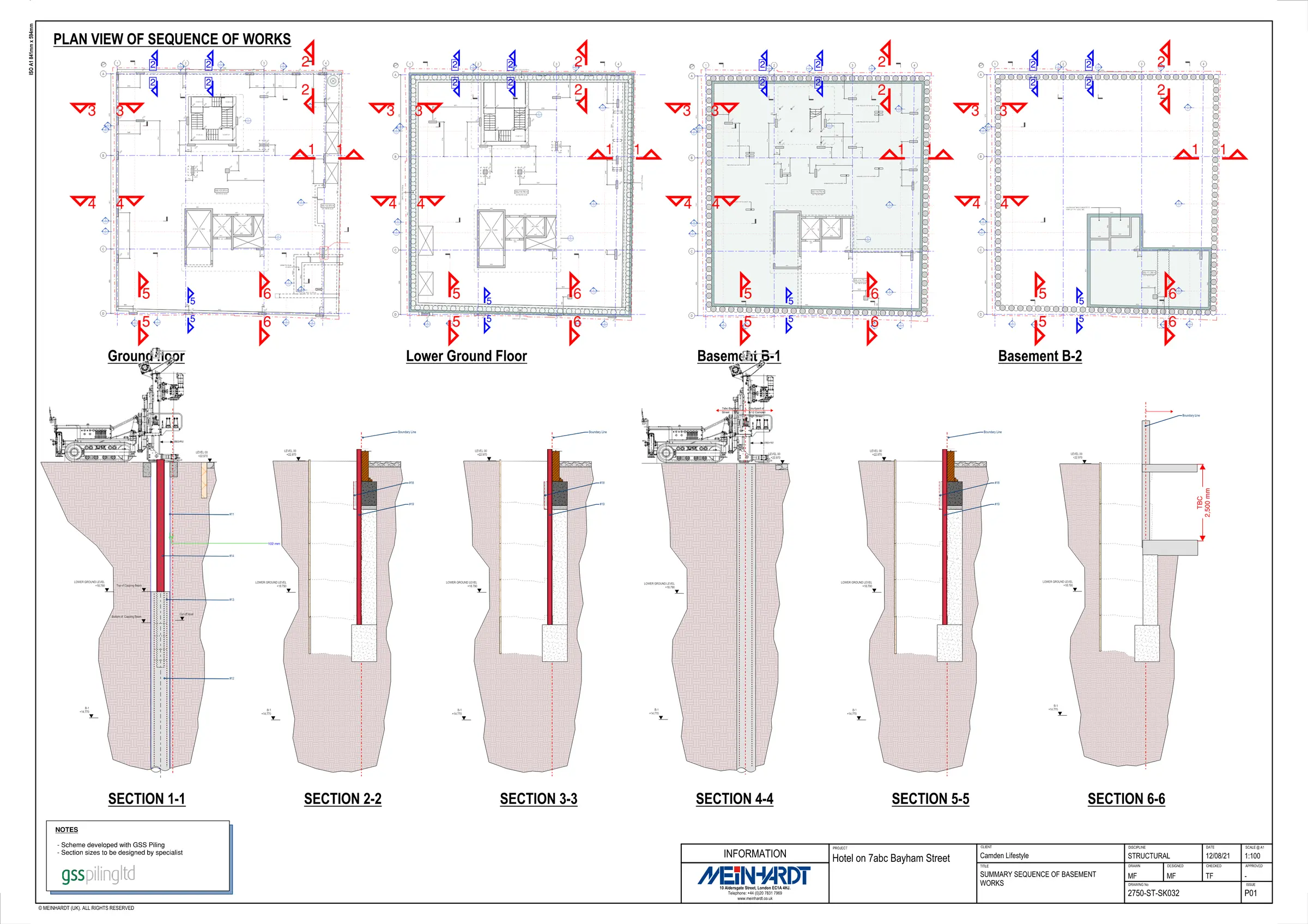 Detailed sequence of works for constructing the Camden Lifestyle Hotel basement