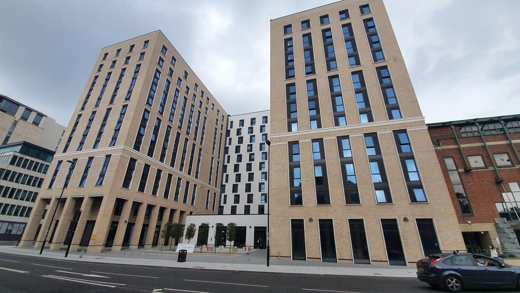 Completed Cumberland Place student accommodation development viewed from Cumberland Place