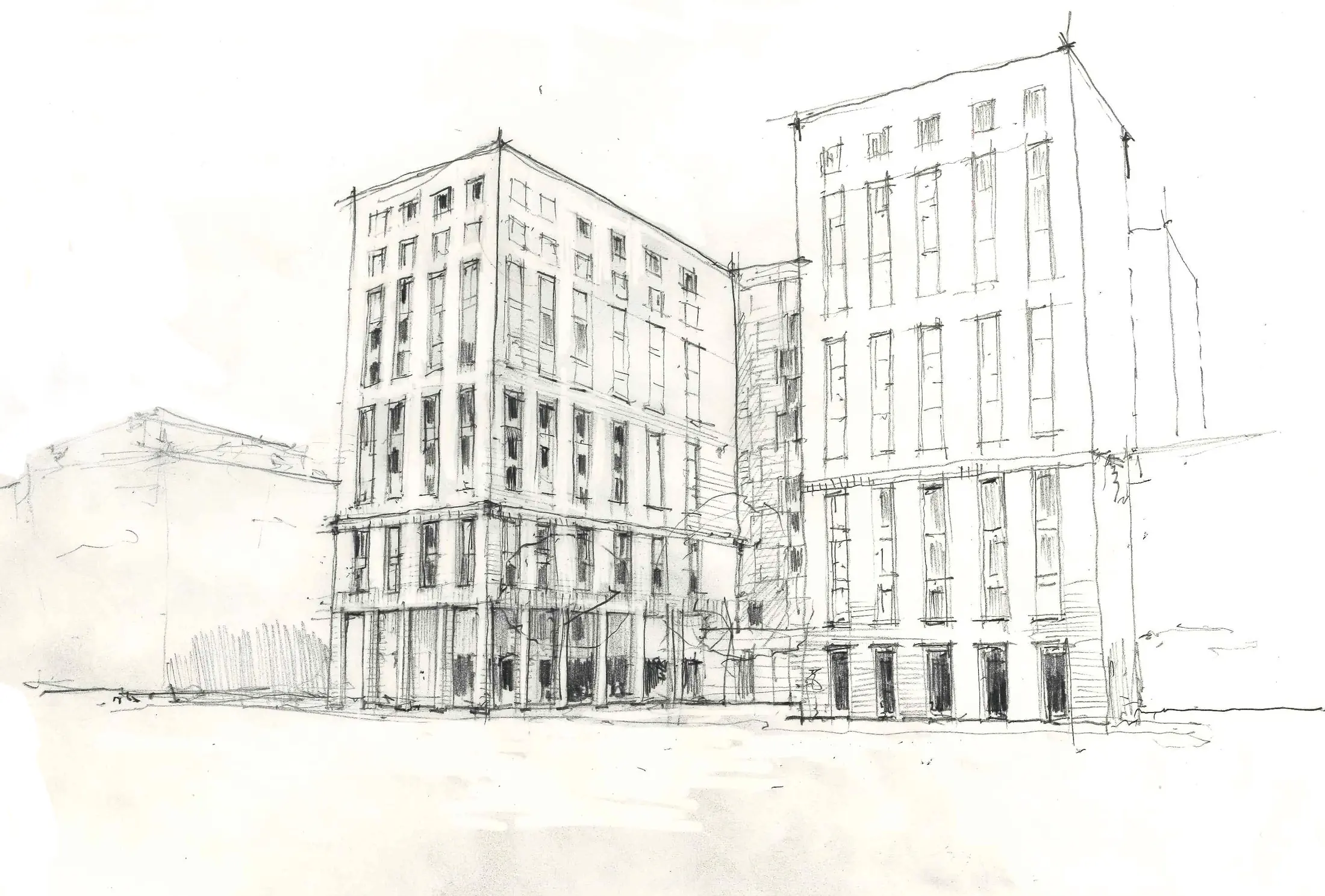 Architectural concept sketch for Cumberland Place