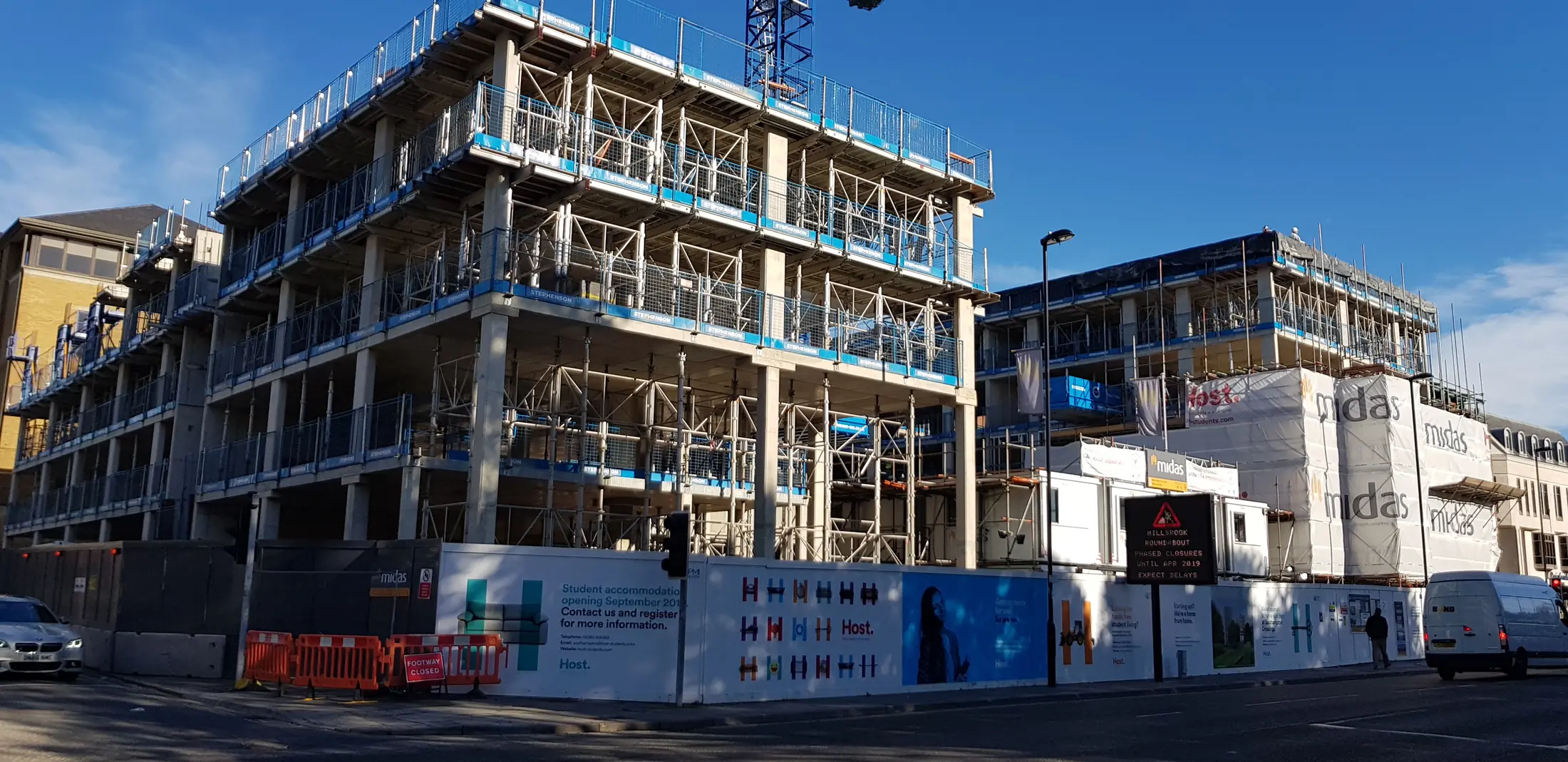 Reinforced-concrete frame under construction at Cumberland Place