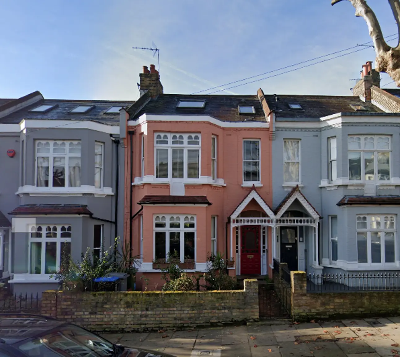Front elevation of the terraced house on Dundonald Road