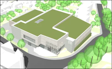 Architectural visualisation of the Bakers Lane leisure centre in Epping