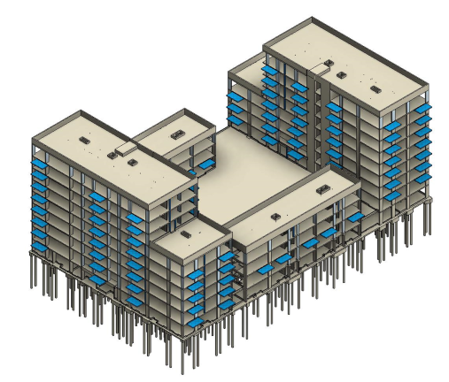 Coordinated structural model of a Lampton Road reinforced-concrete apartment block