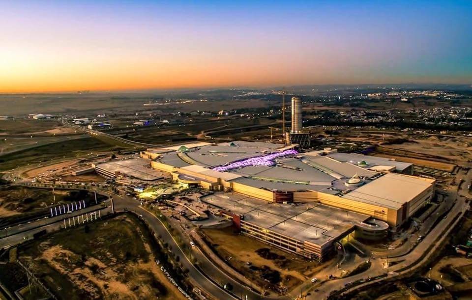 Mall of Africa nearing completion at sunset