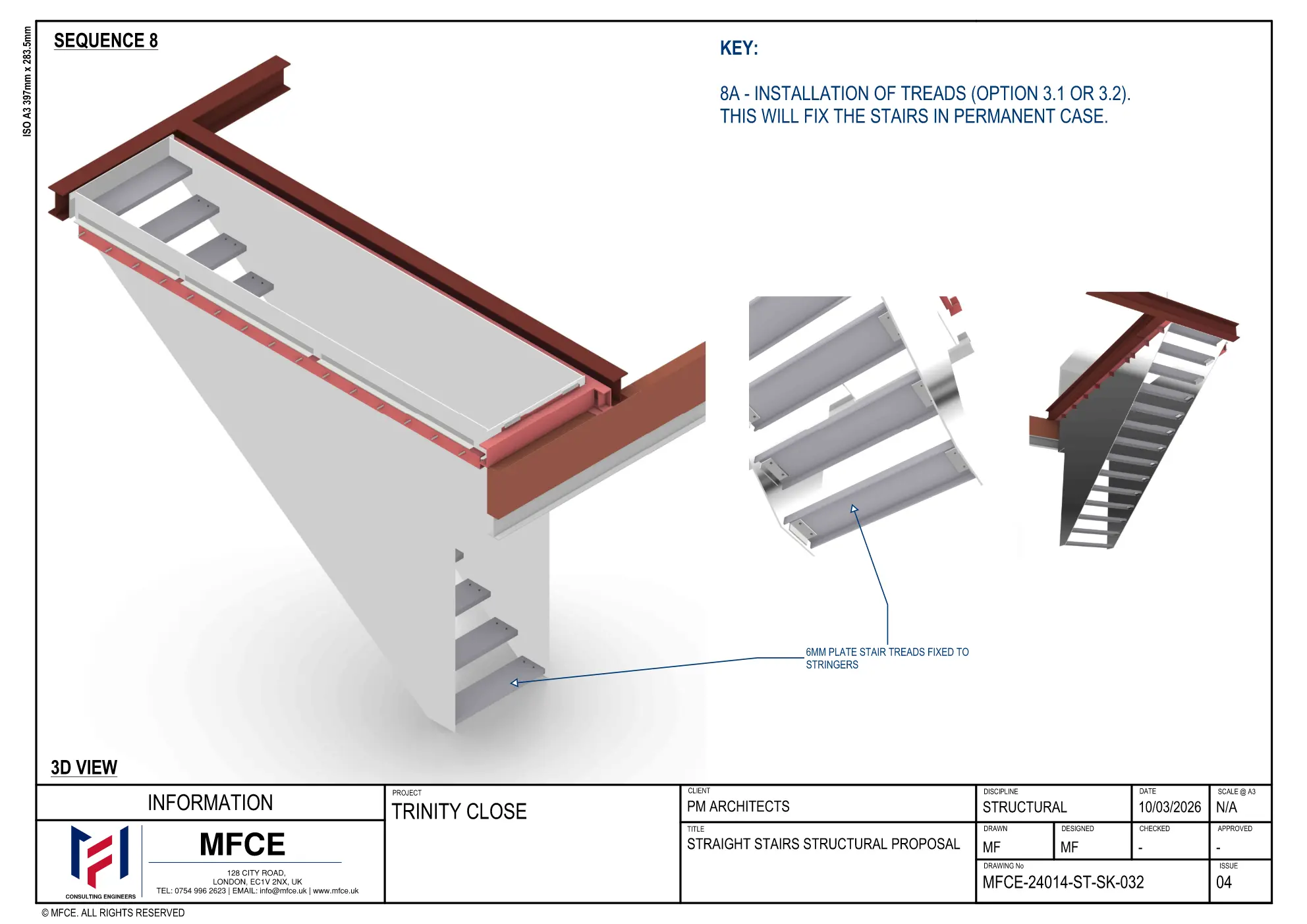 Straight-stair installation sequence for Trinity Close